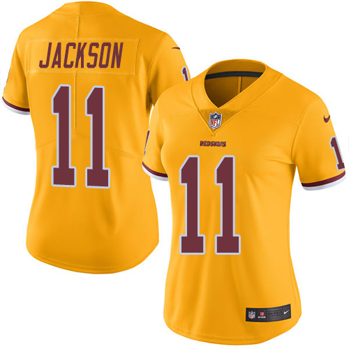 Women's Limited DeSean Jackson Nike Jersey Gold - #11 Rush NFL Washington Redskins